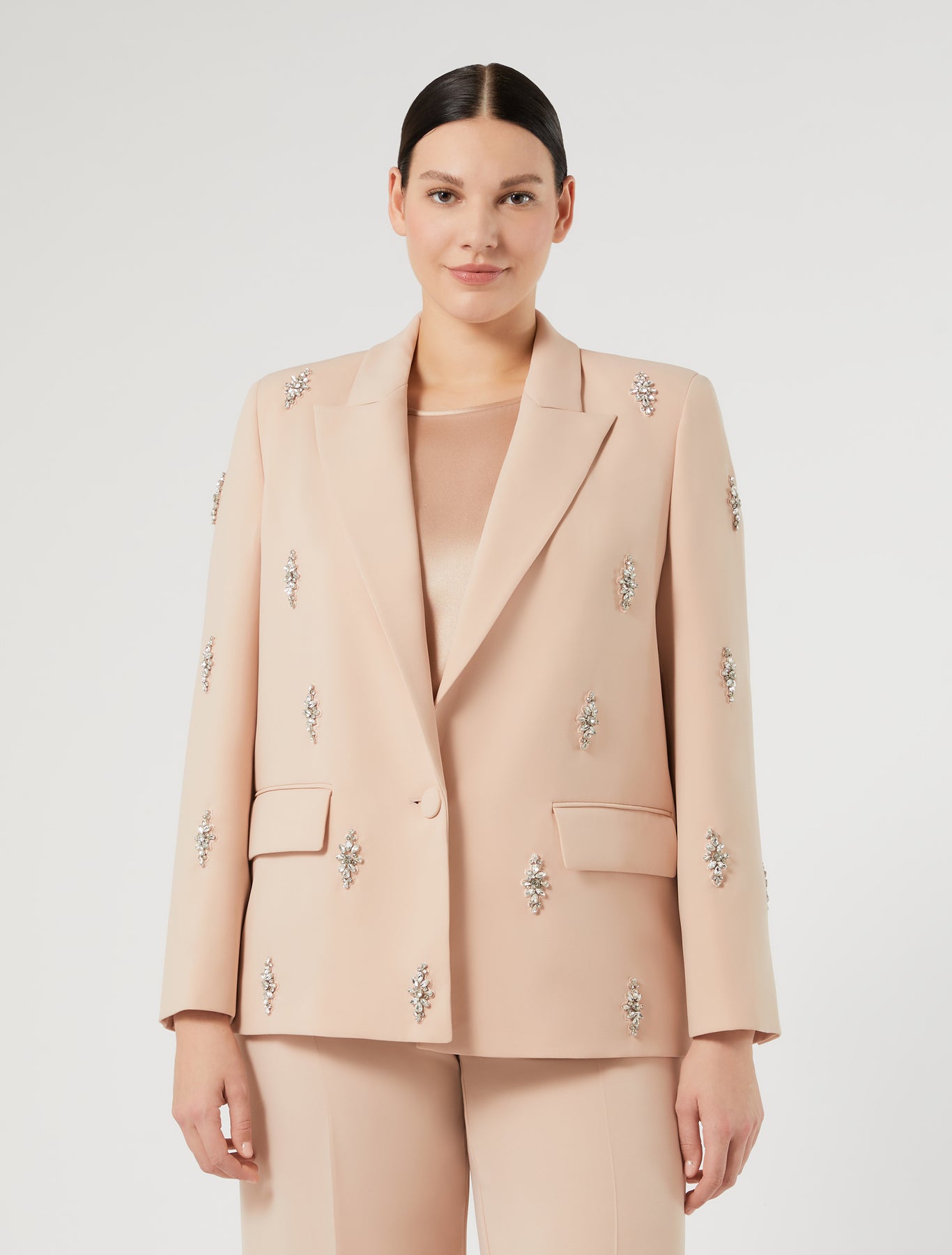 Marina Rinaldi embroidered cady blazer jacket for woman