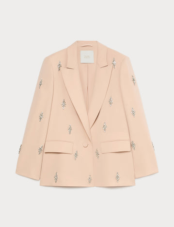 Marina Rinaldi embroidered cady blazer jacket for woman