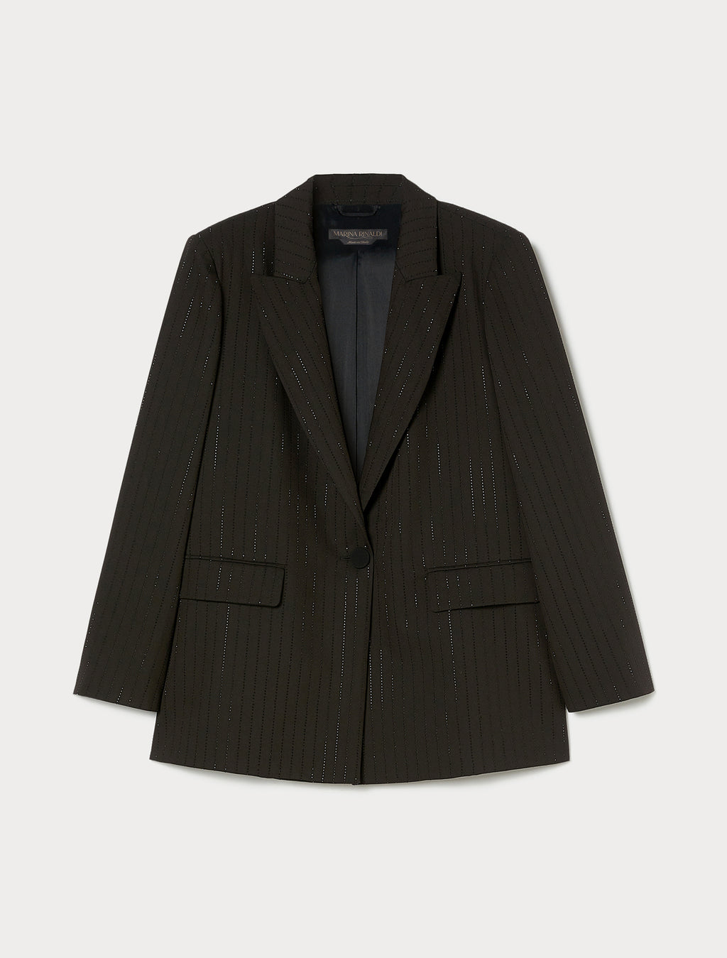 Twill blazer with rhinestones