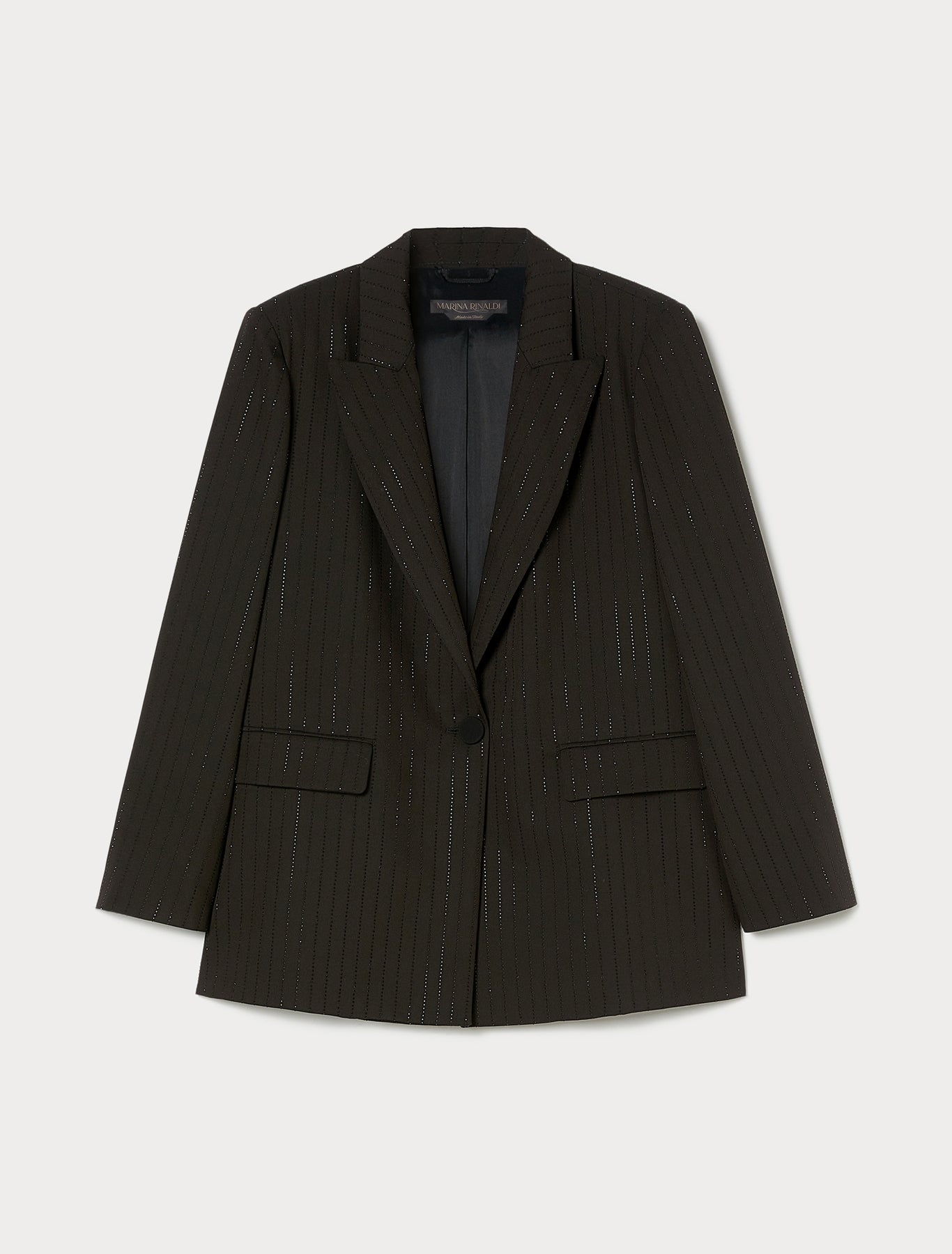 Twill blazer with rhinestones