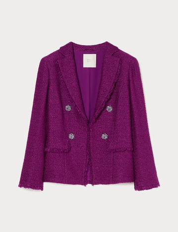 Marina Rinaldi plain weave fabric jacket for woman