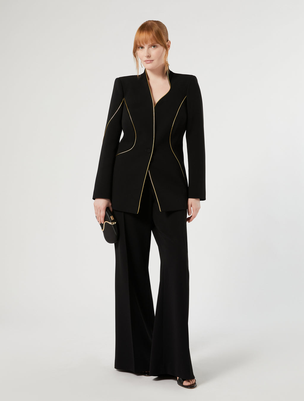 Marina Rinaldi cady jacket with piping details for woman