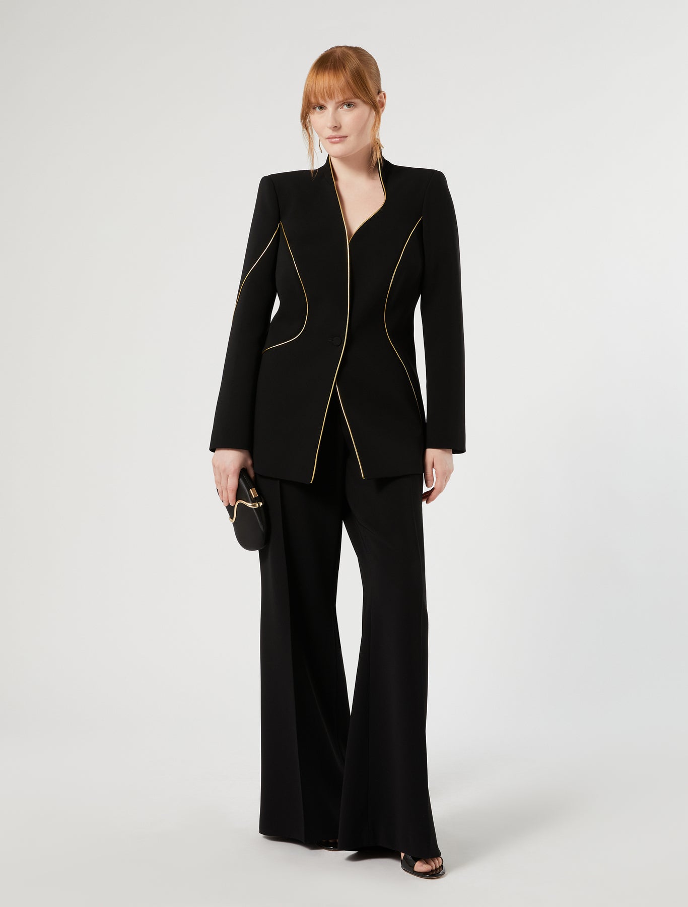 Marina Rinaldi cady jacket with piping details for woman