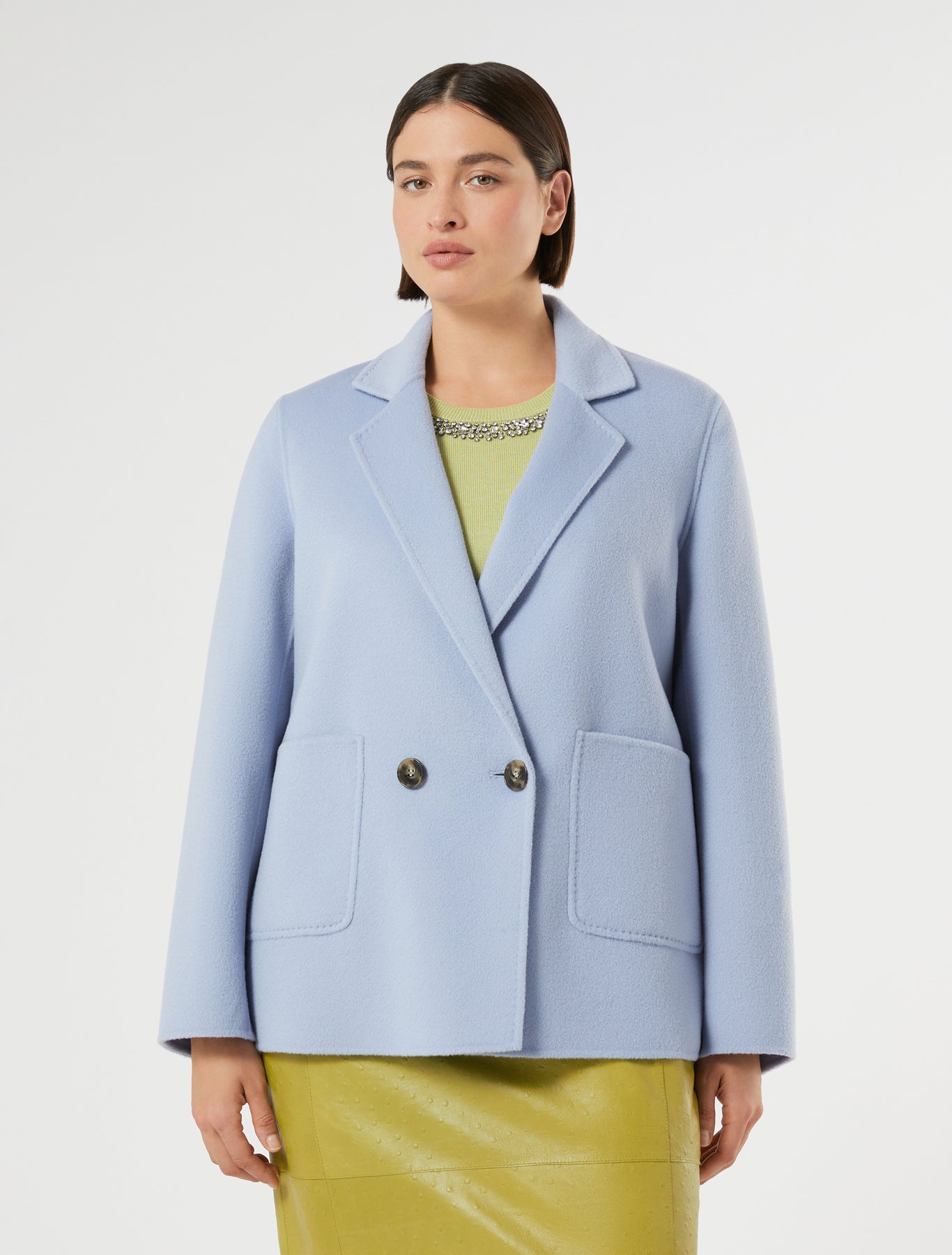 marina rinaldi double-faced pure wool heavy jacket for woman