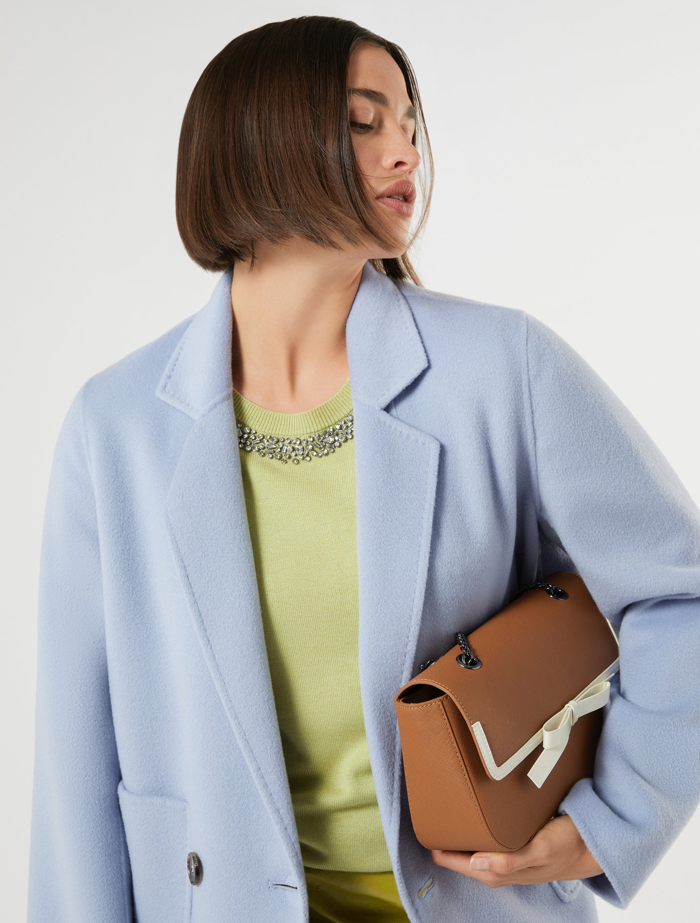 marina rinaldi double-faced pure wool heavy jacket for woman