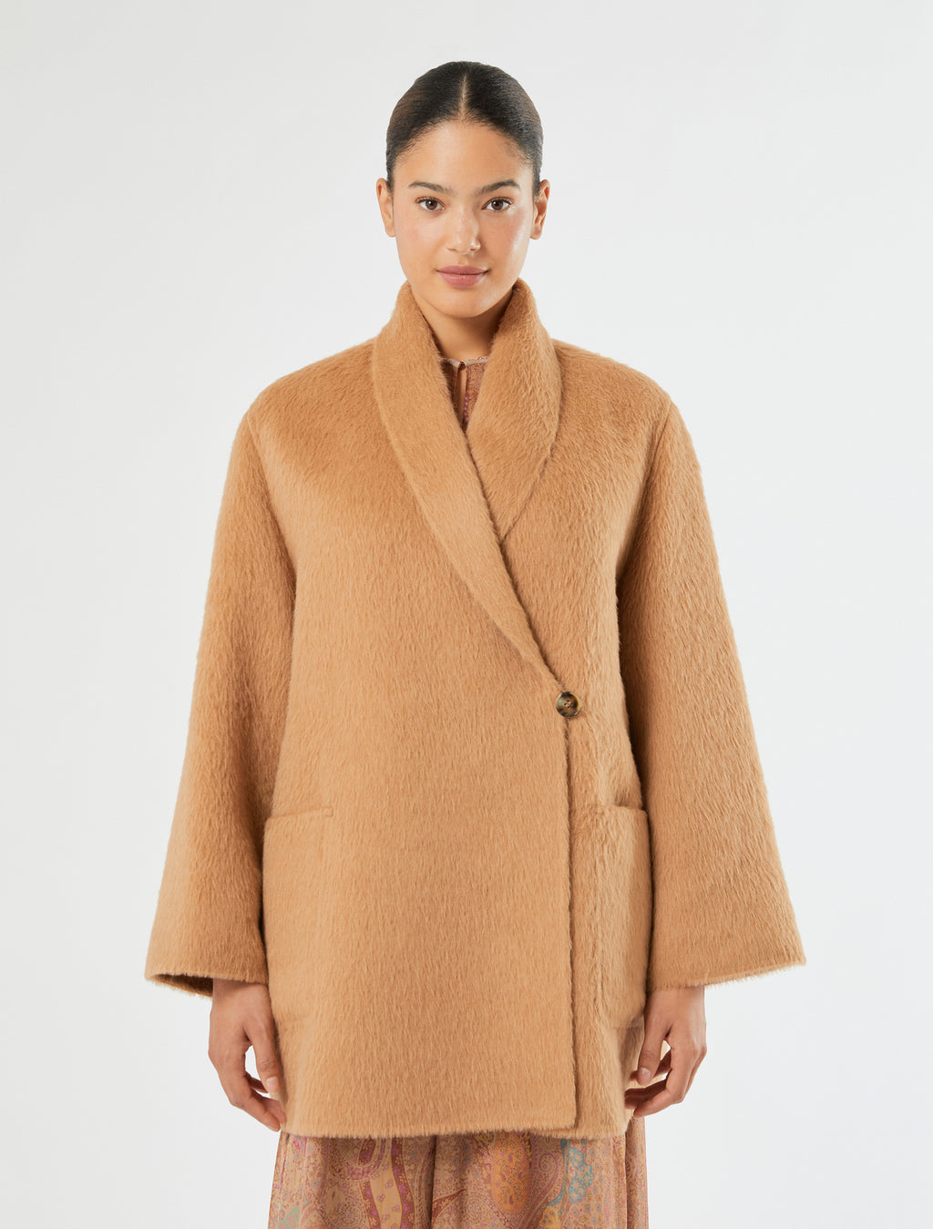 Marina Rinaldi double wool and alpaca coat for women