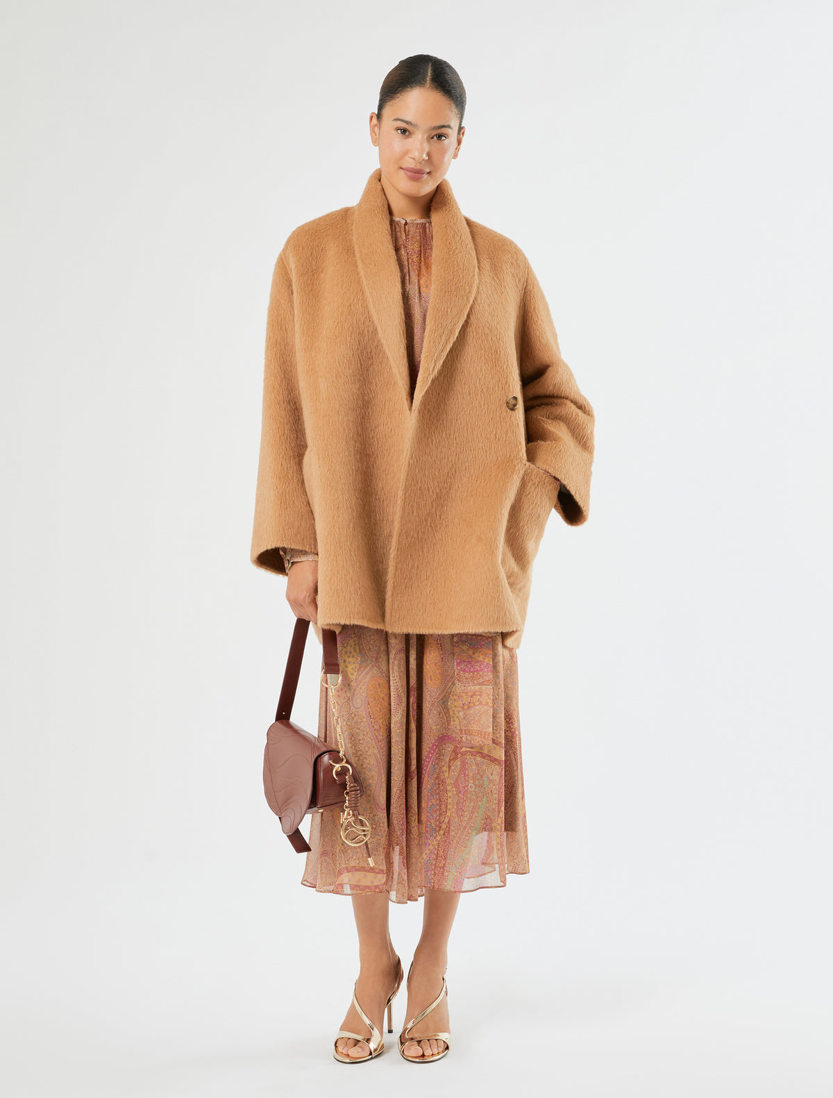 Marina Rinaldi double wool and alpaca coat for women