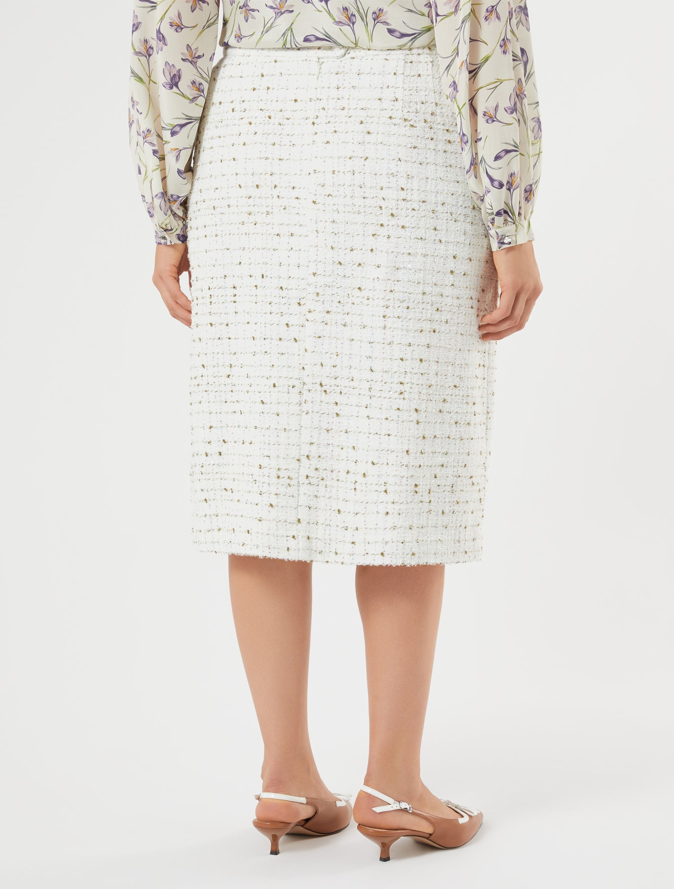 Bouclé fabric skirt