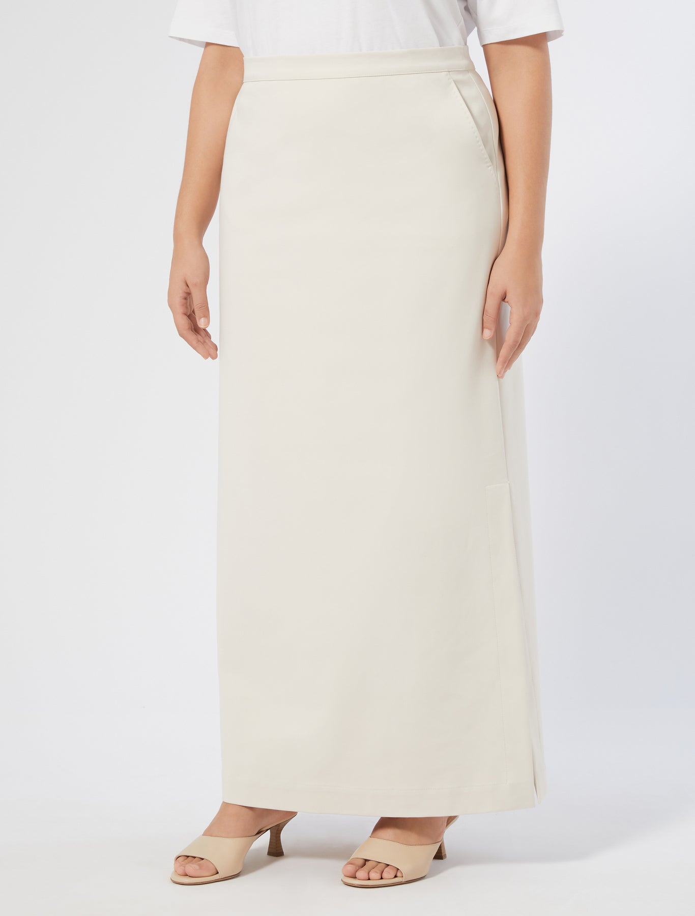 Cotton-blend canvas skirt