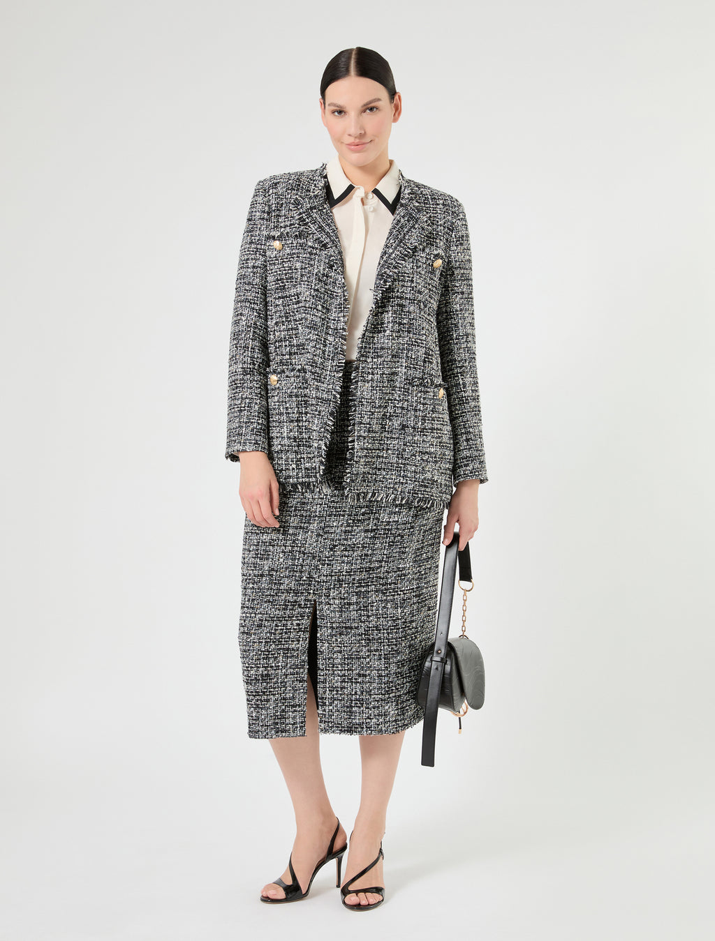 Marina Rinaldi bouclé fabric skirt for woman