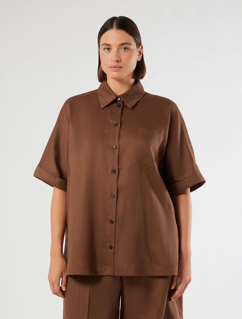 marina rinaldi linen canvas shirt for woman