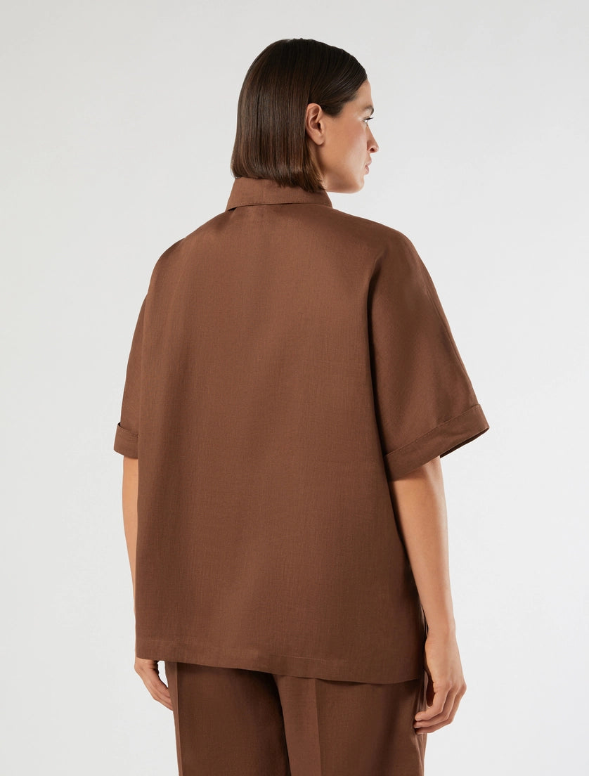 marina rinaldi linen canvas shirt for woman