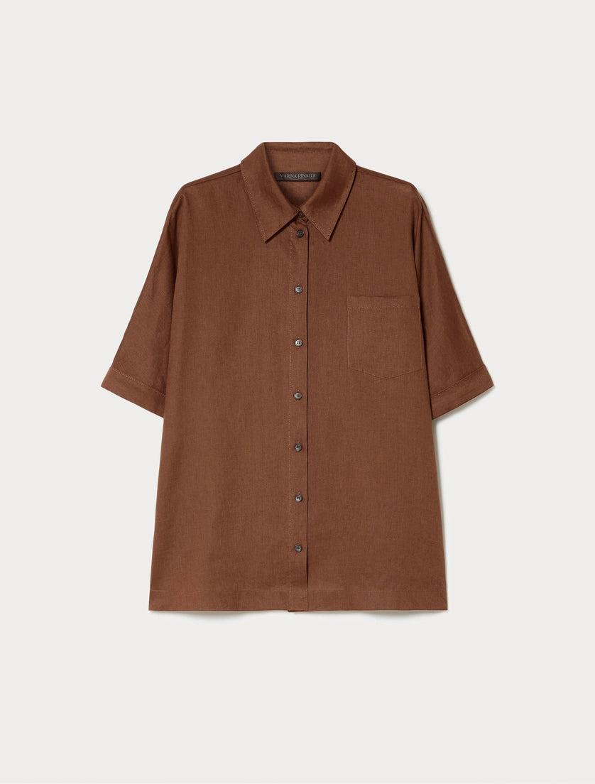 marina rinaldi linen canvas shirt for woman