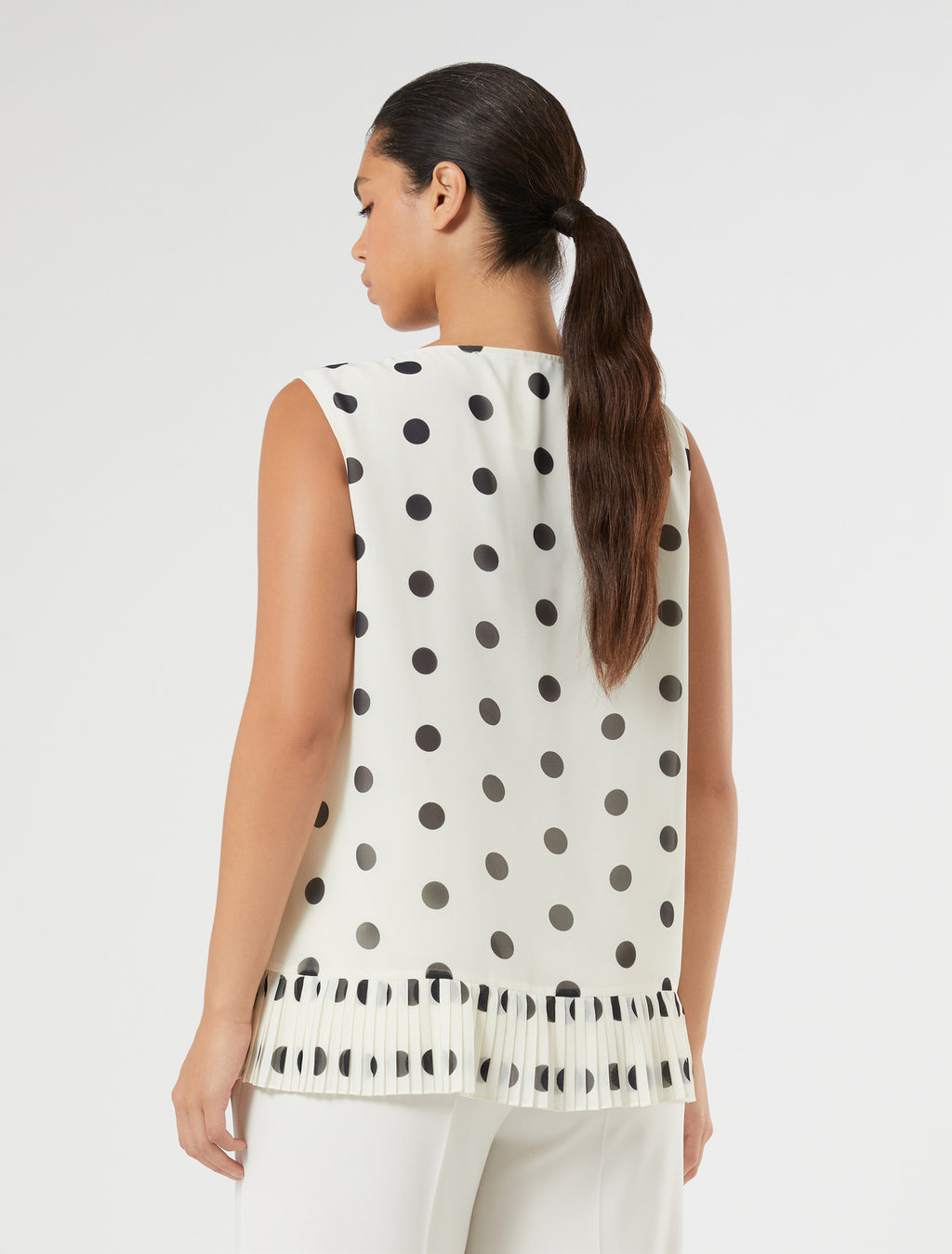 Plissé-pleated georgette top