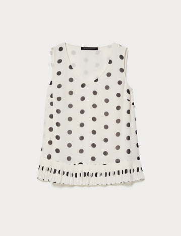 Plissé-pleated georgette top