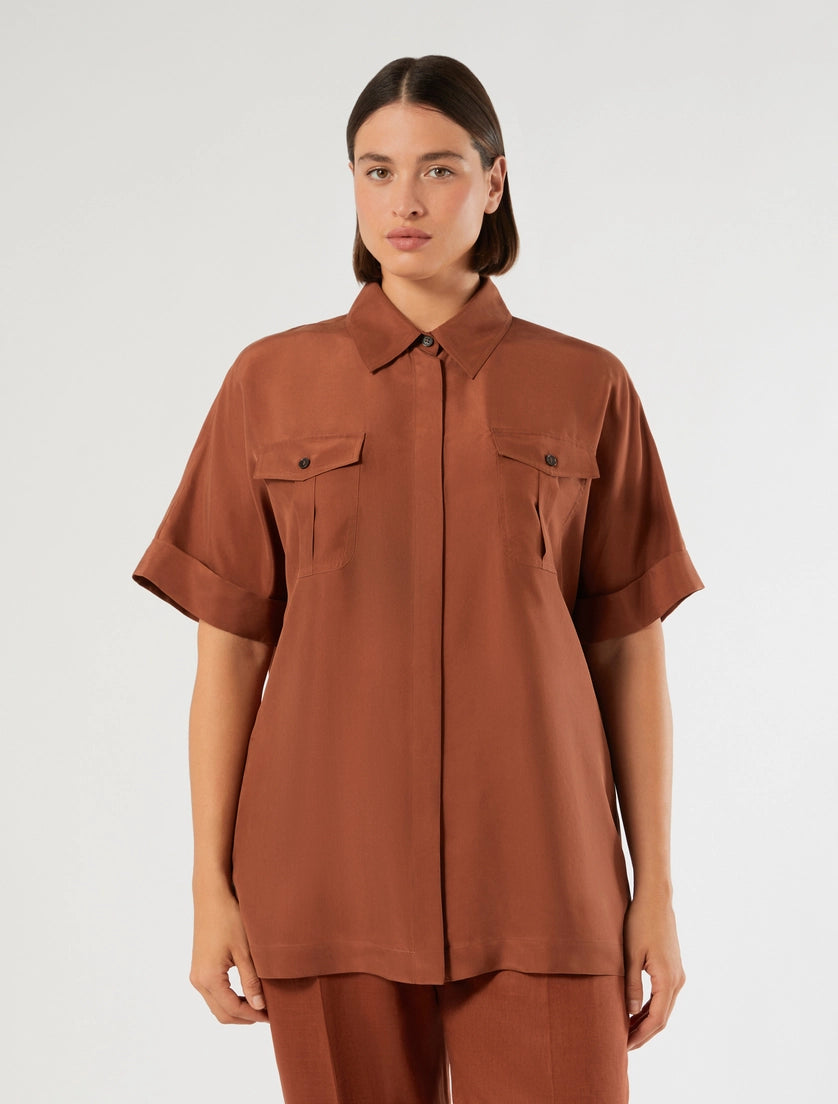 marina rinaldi silk habotai shirt for woman