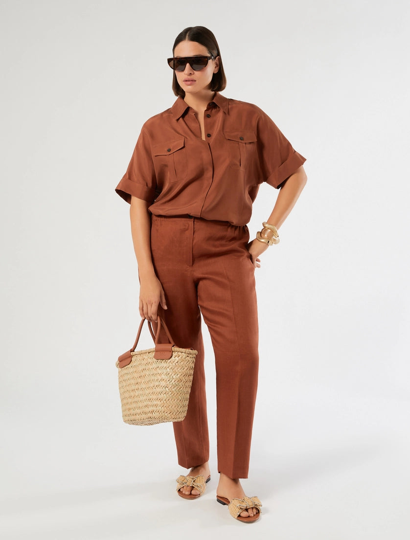 marina rinaldi silk habotai shirt for woman