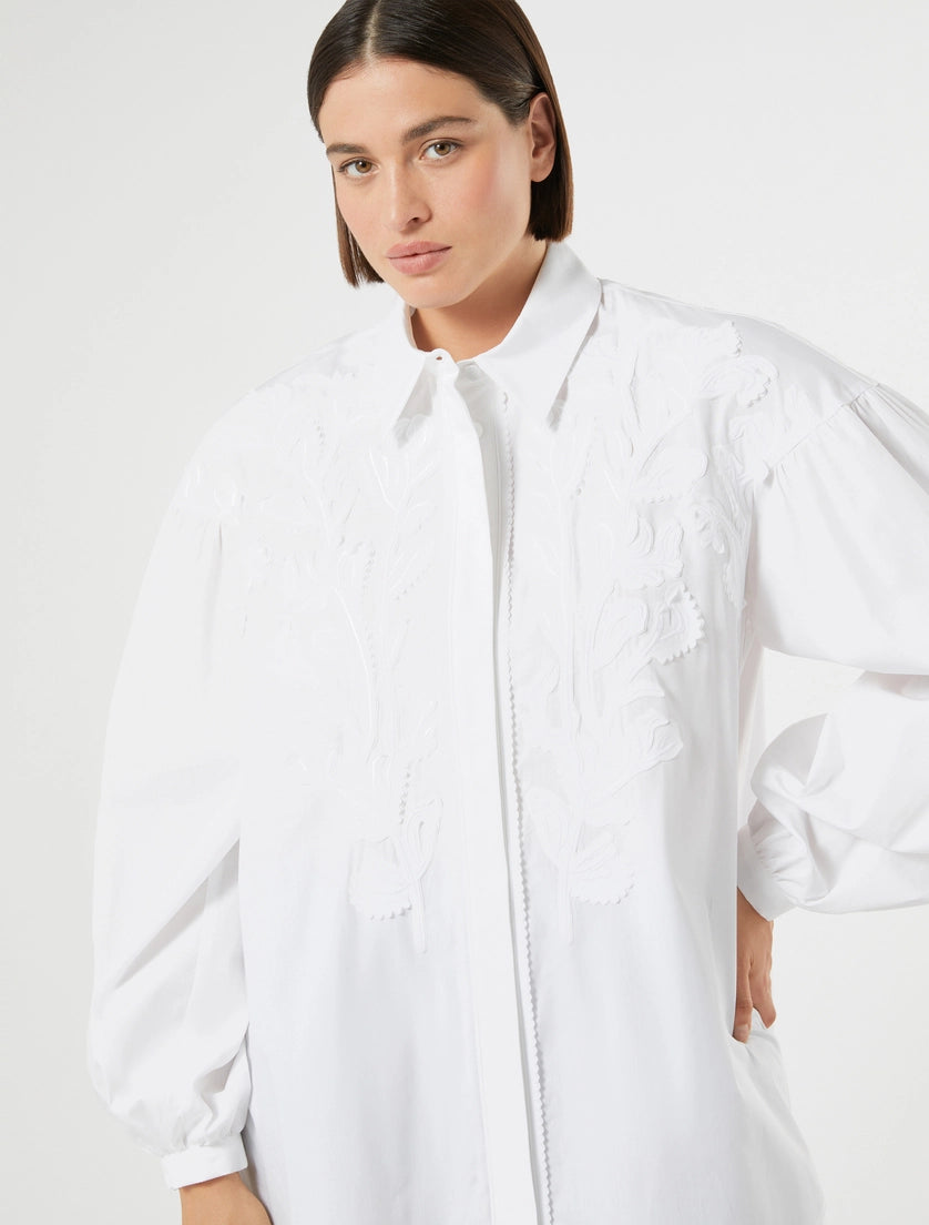 Embroidered poplin shirt