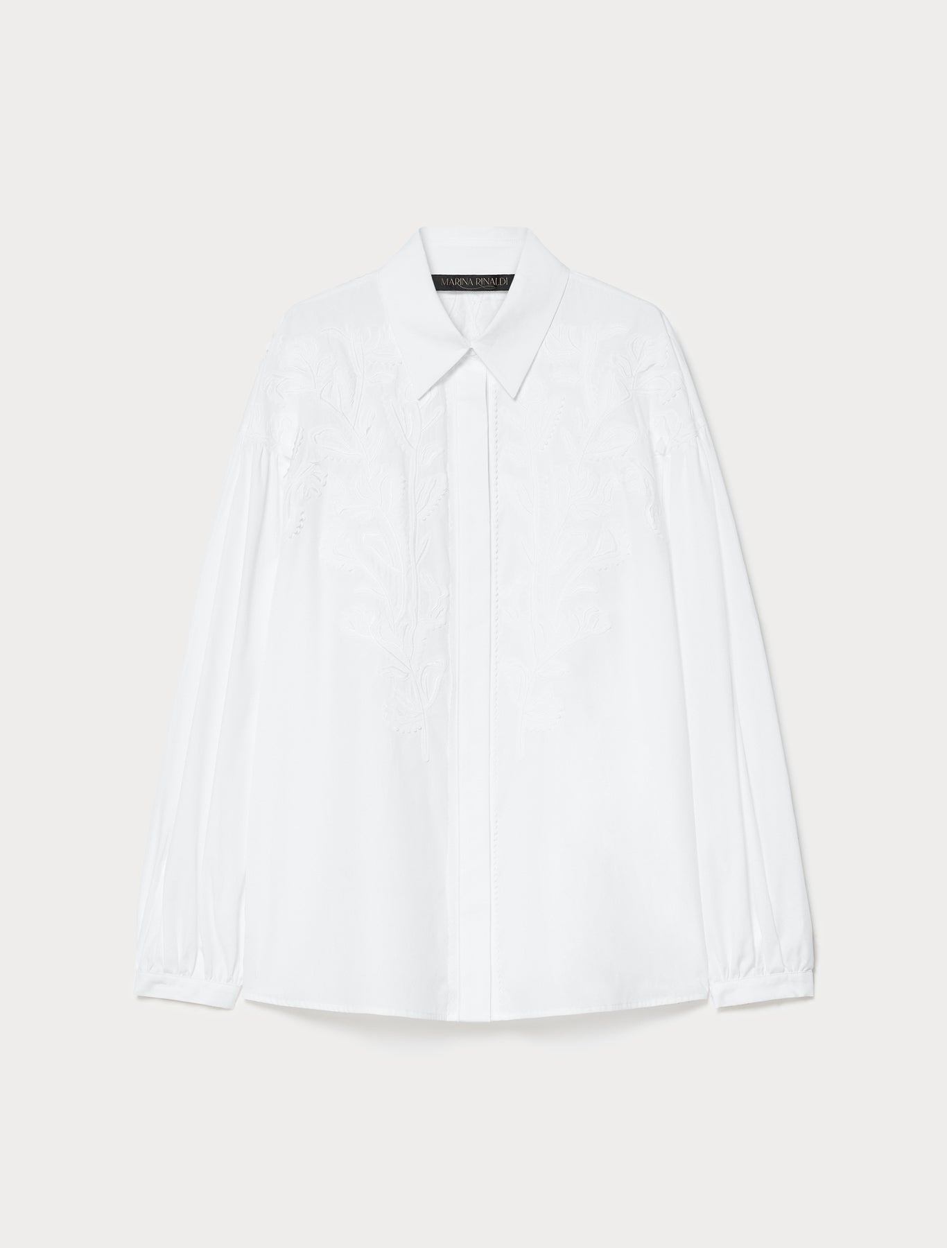 Embroidered poplin shirt