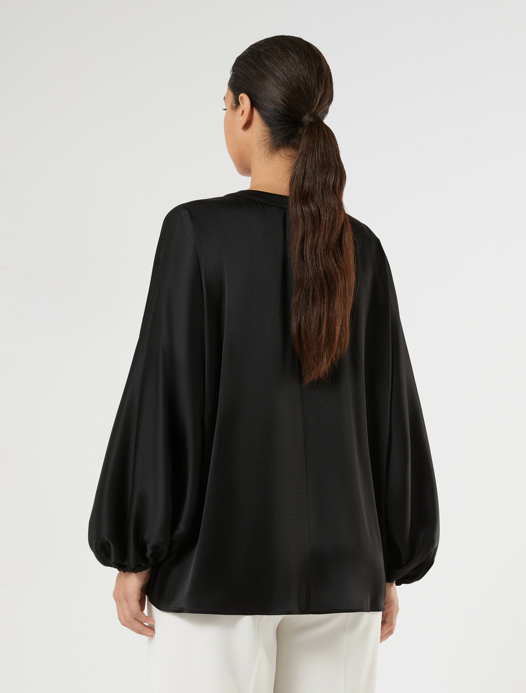 marina rinaldi oversized satin shirt for woman