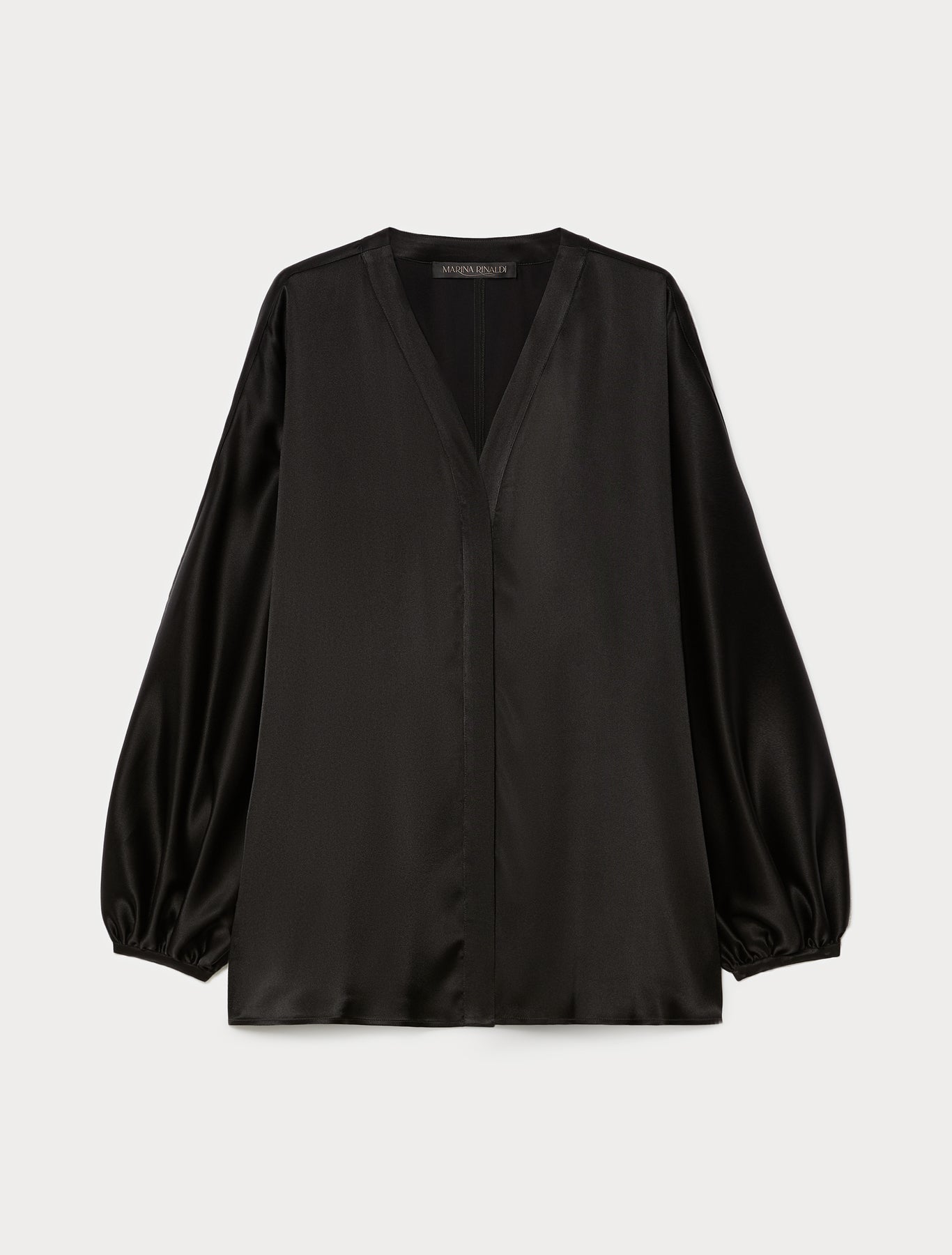 marina rinaldi oversized satin shirt for woman