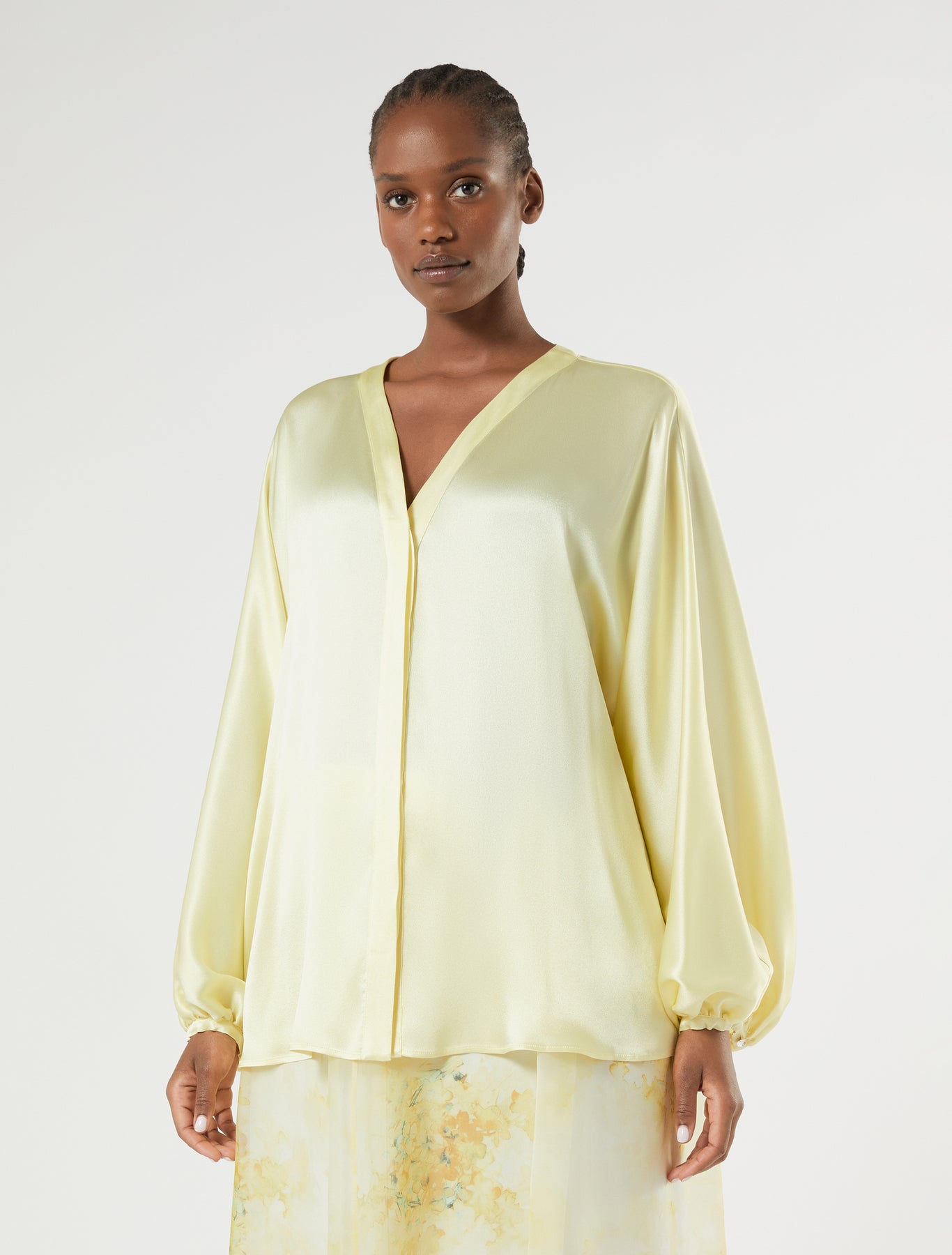 Oversized satin shirt