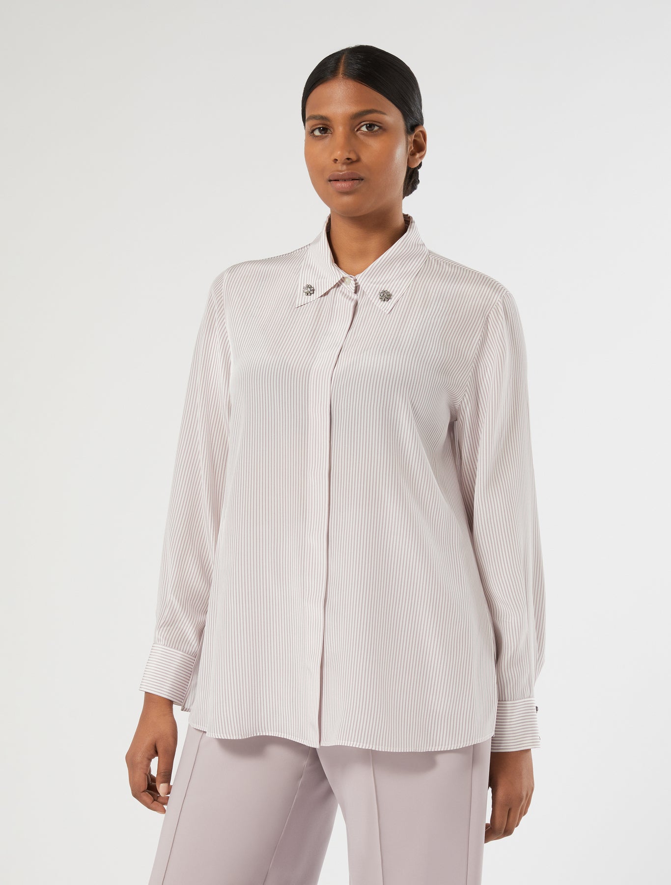 marina rinaldi silk crêpe de chine shirt for woman
