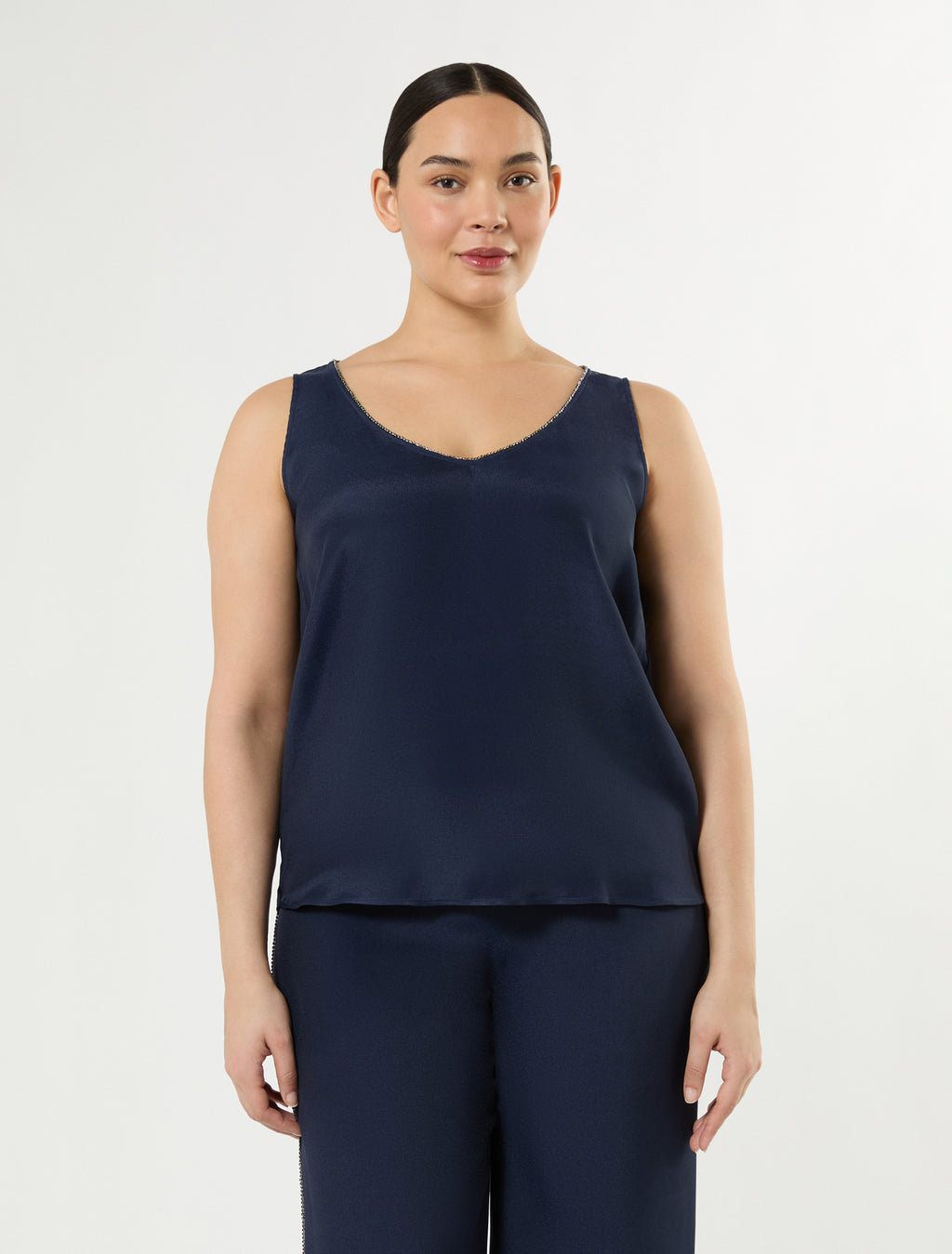 Marina Rinaldi silk-blend cady top for woman
