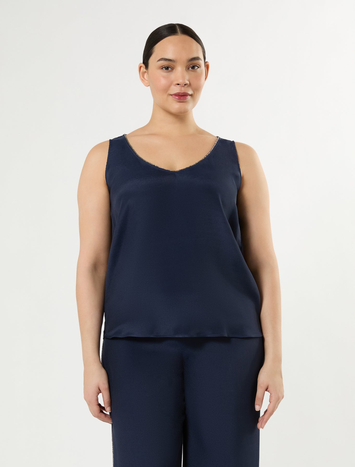 Marina Rinaldi silk-blend cady top for woman
