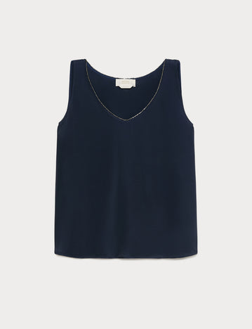 Marina Rinaldi silk-blend cady top for woman