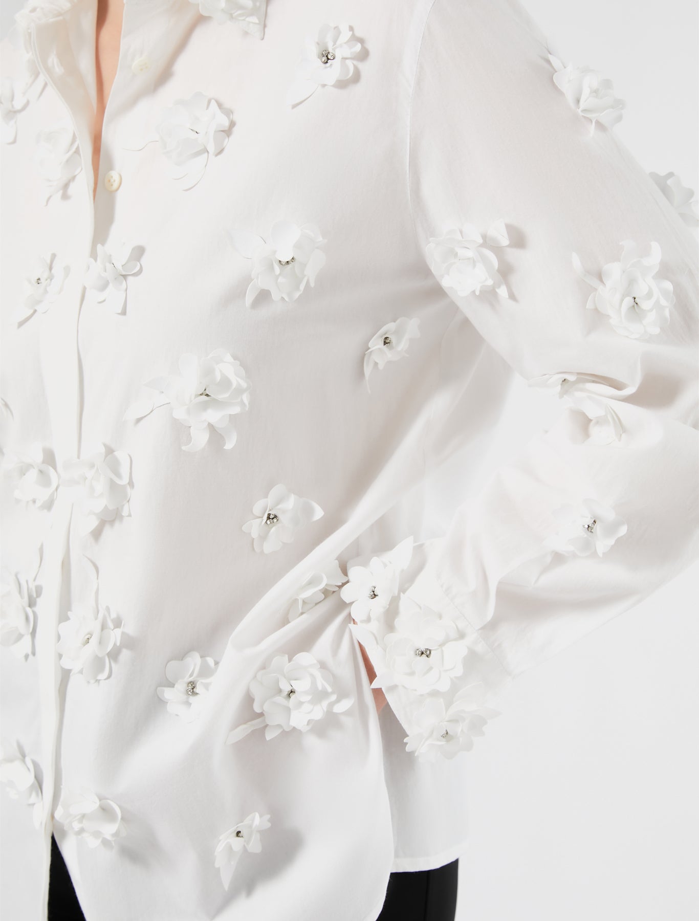 Poplin shirt with embroidery