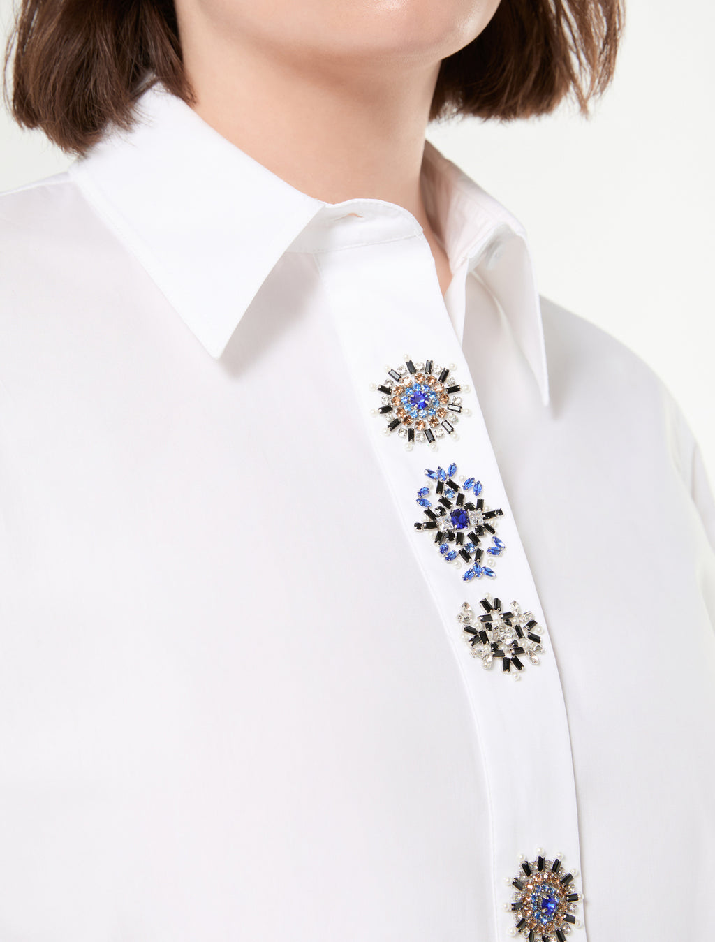 Marina Rinaldi embroidered poplin shirt for woman