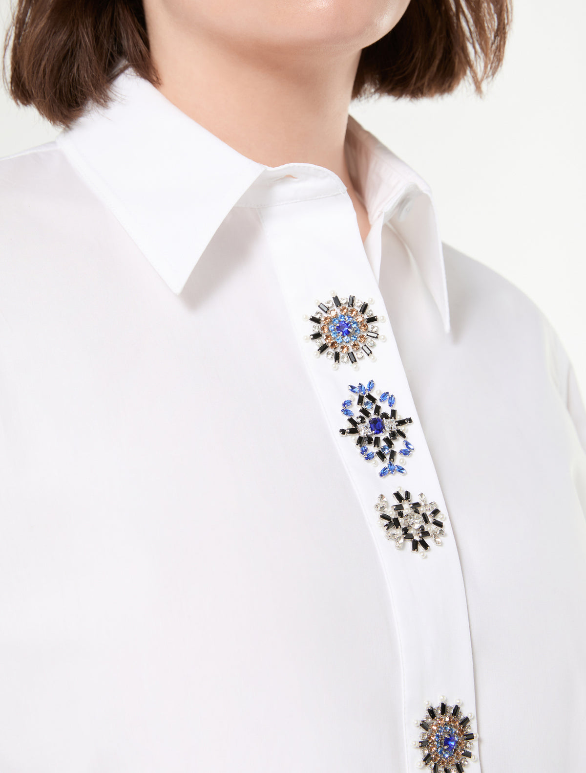 Marina Rinaldi embroidered poplin shirt for woman