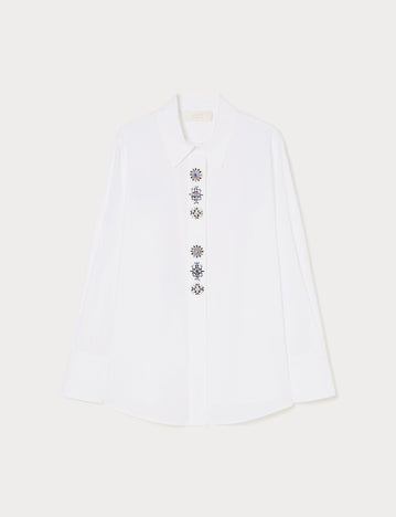 Marina Rinaldi embroidered poplin shirt for woman