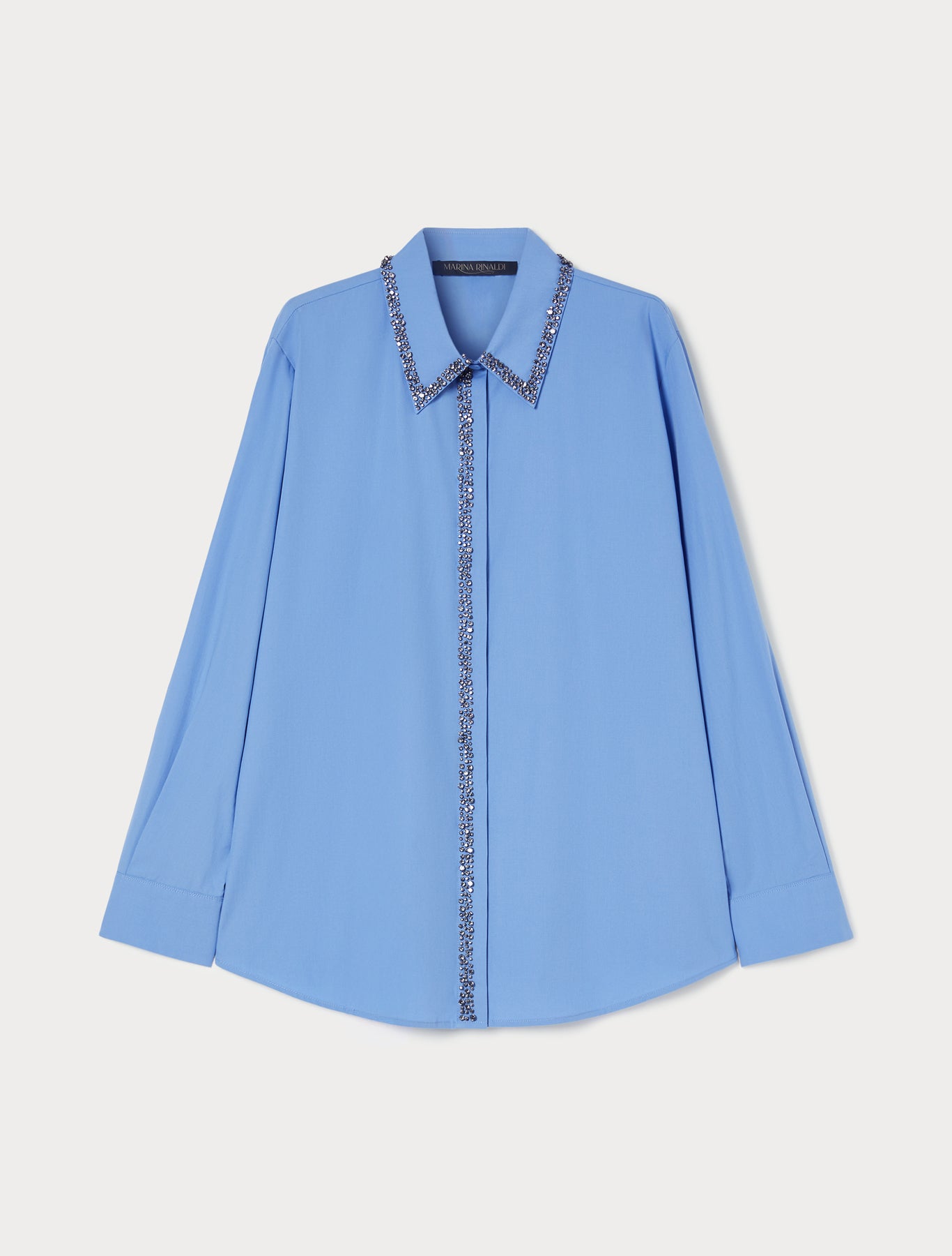Embroidered poplin shirt