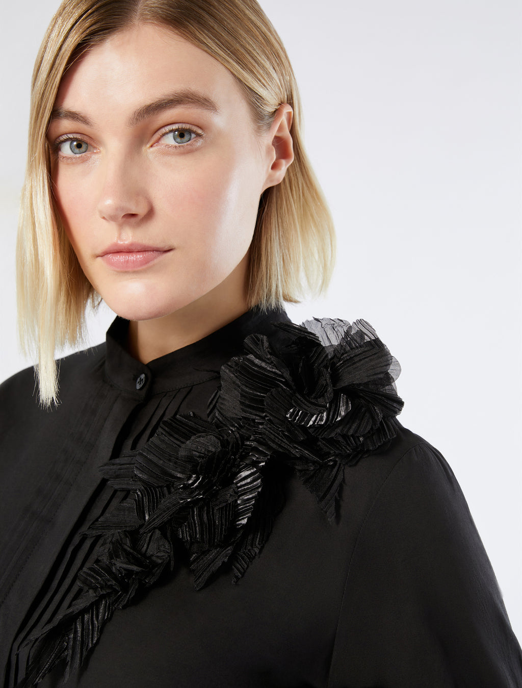 Embroidered voile shirt