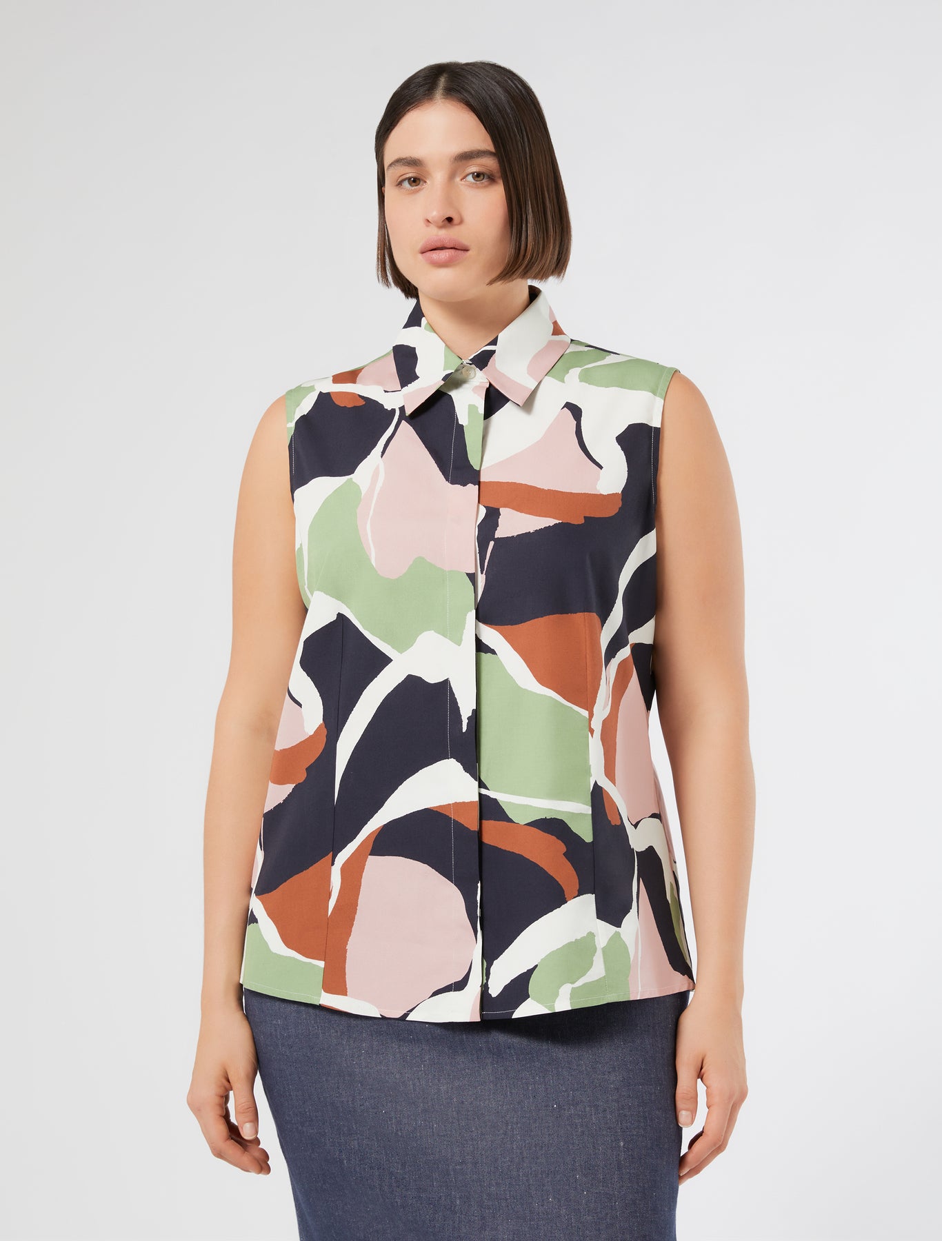 Printed poplin shirt