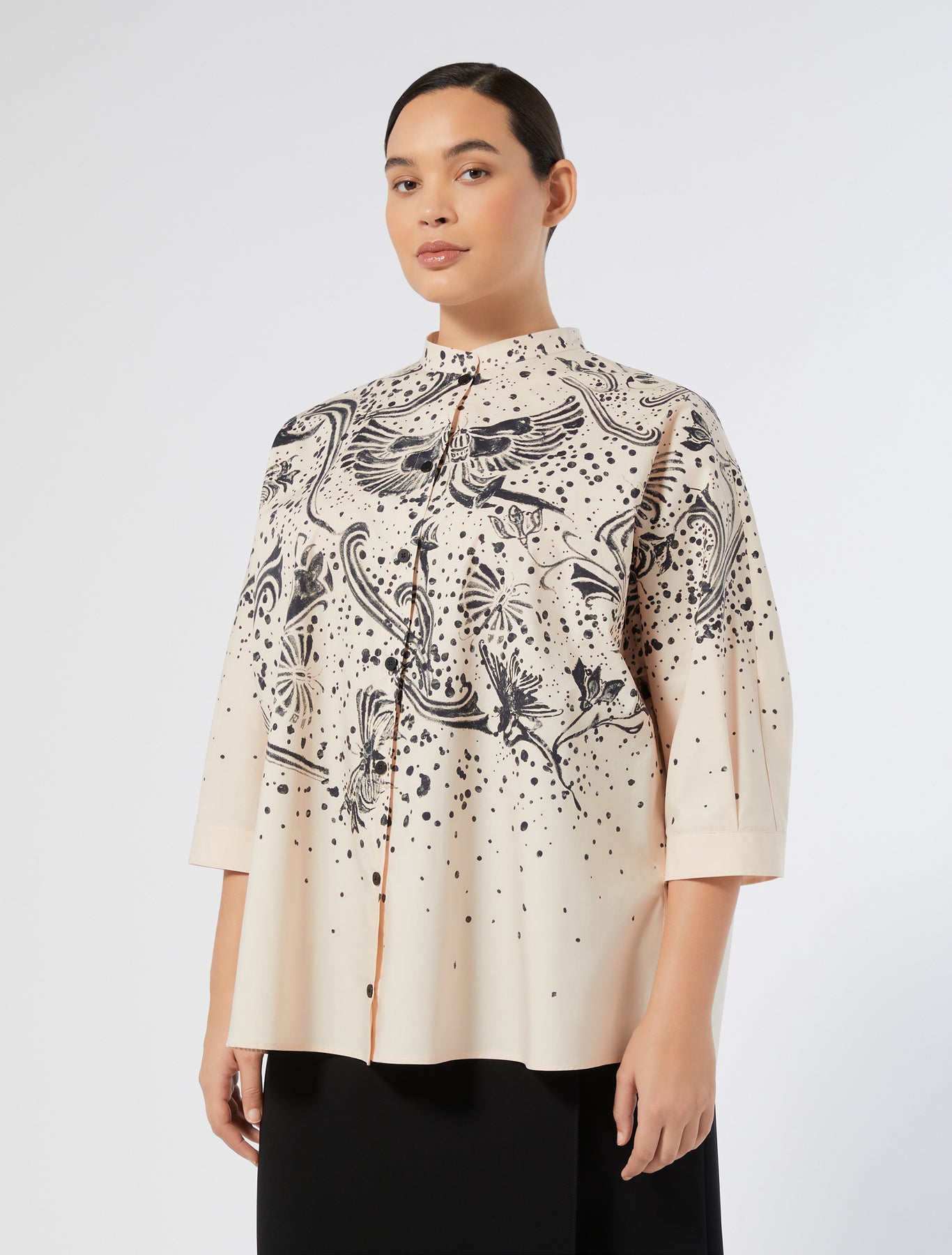 Printed poplin shirt