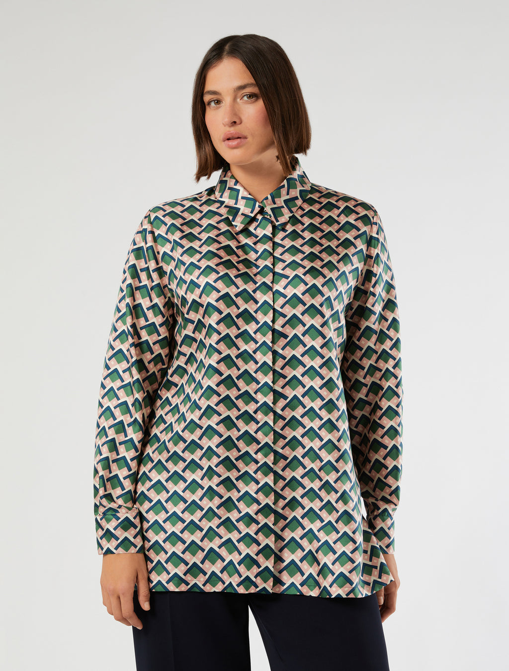 Pure silk twill shirt