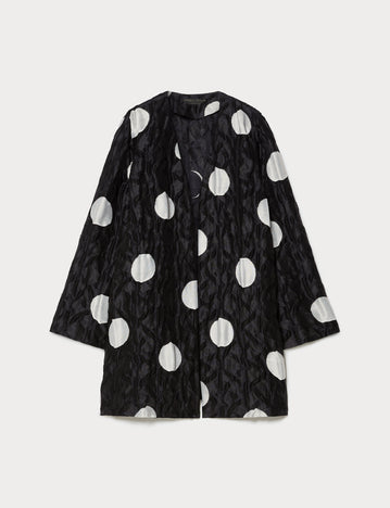marina rinaldi polka dot jacquard duster coat for woman