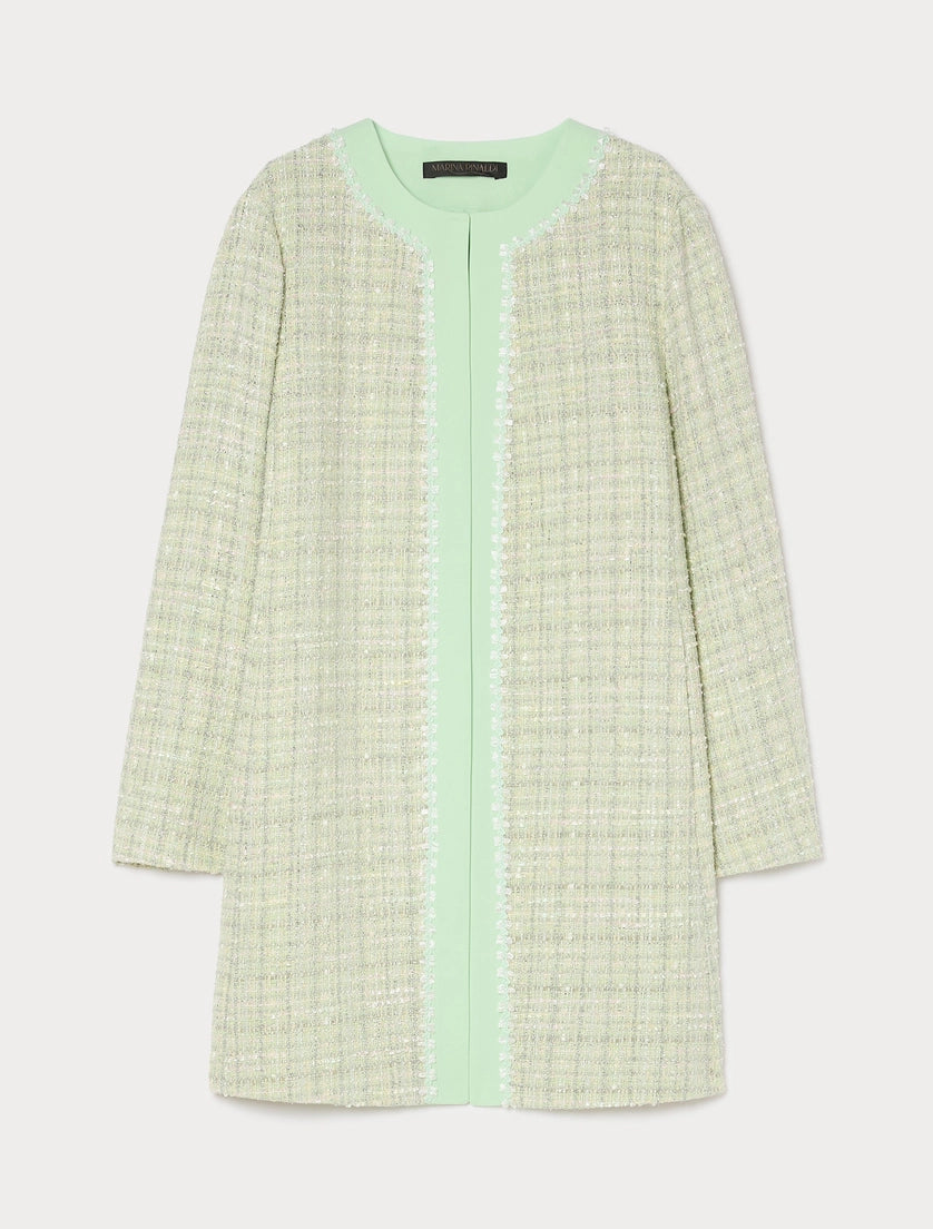 marina rinaldi yarn-dyed duster coat with embroidery for woman