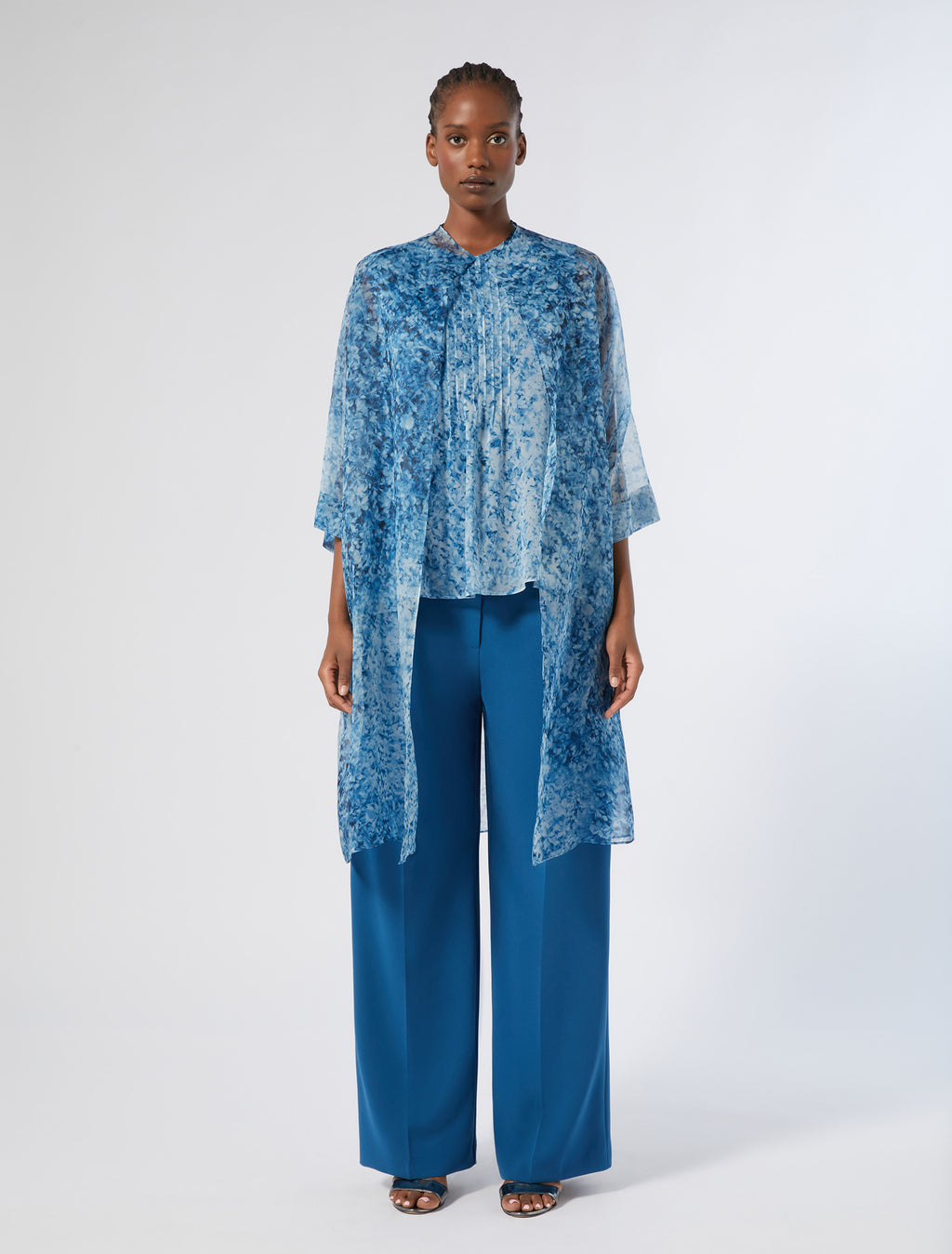 Silk organza duster coat