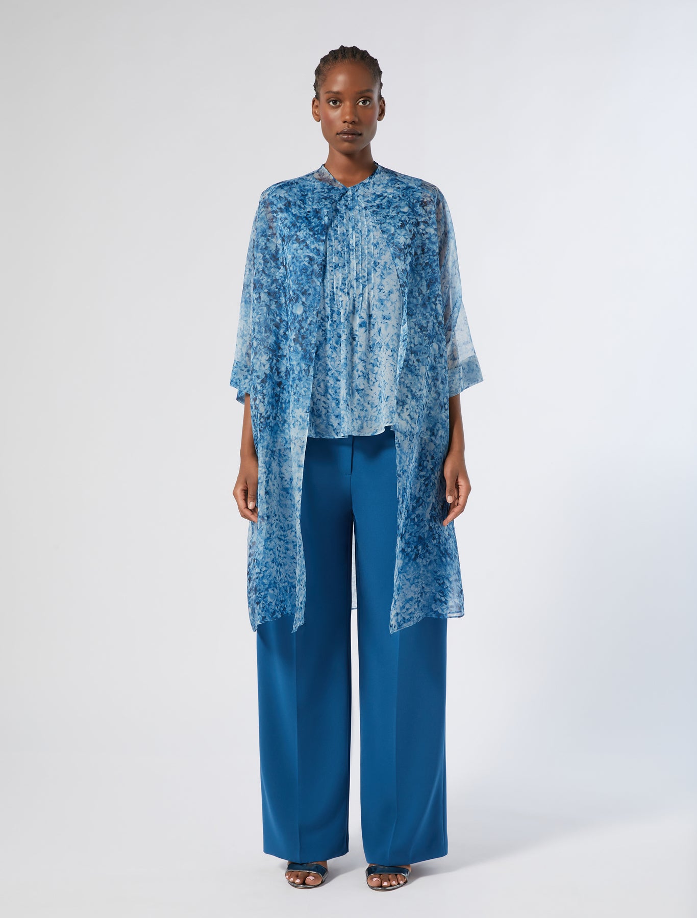 Silk organza duster coat