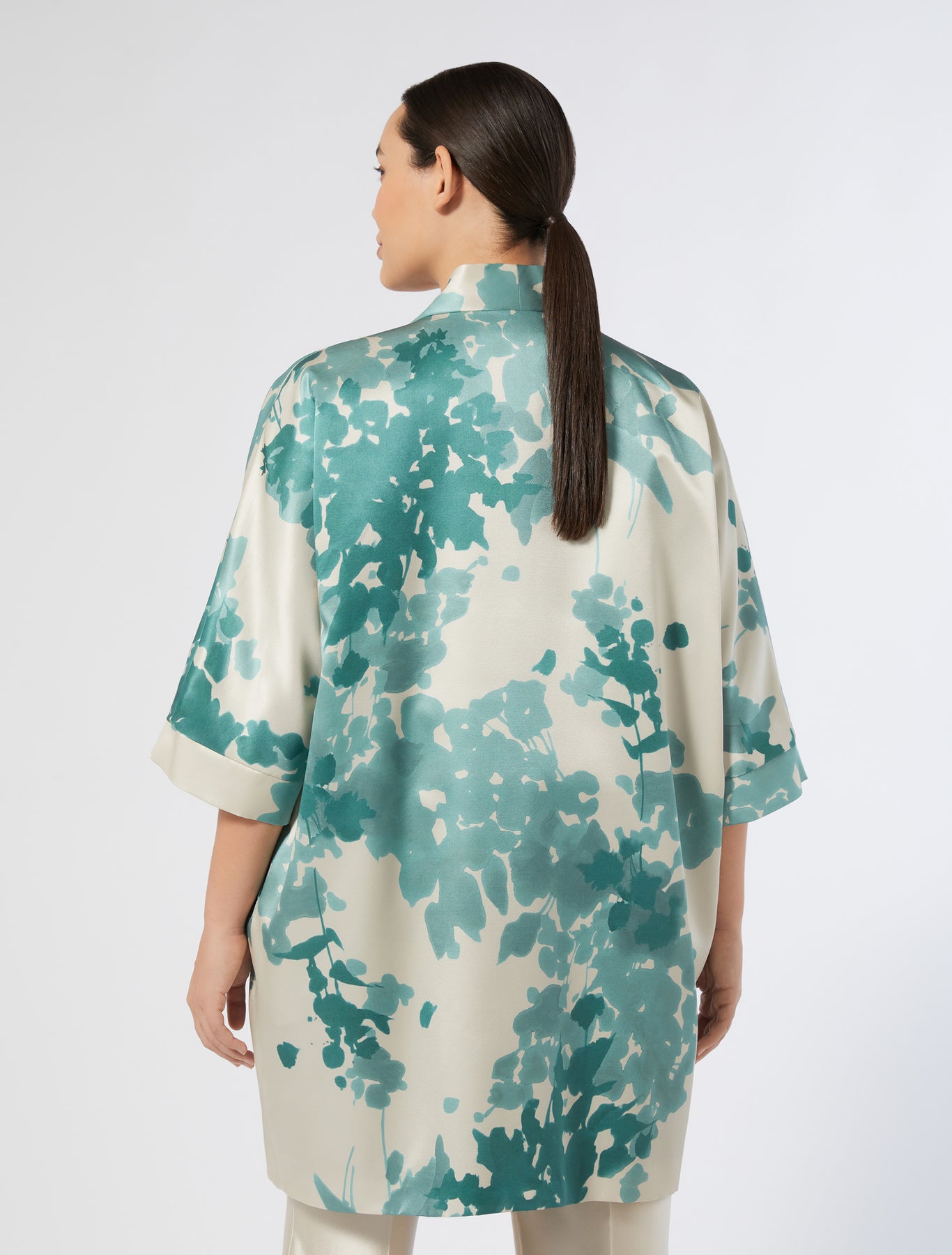 Silk satin duster coat