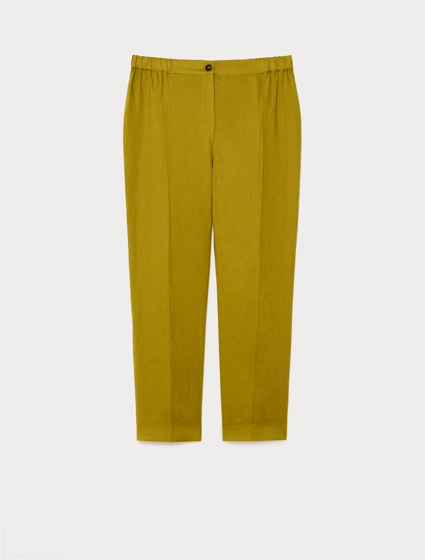 marina rinaldi linen canvas trousers for woman