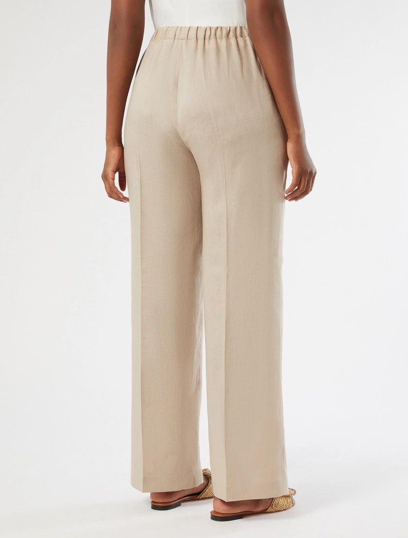 marina rinaldi linen canvas trousers for woman