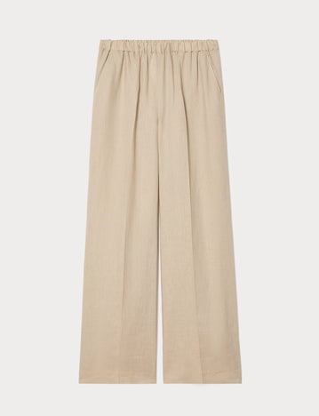 marina rinaldi linen canvas trousers for woman