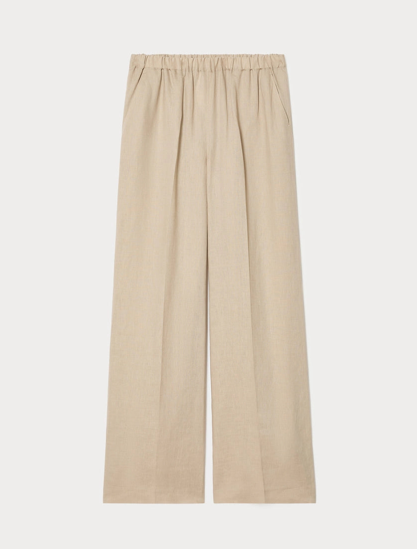marina rinaldi linen canvas trousers for woman
