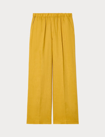 marina rinaldi linen canvas trousers for woman