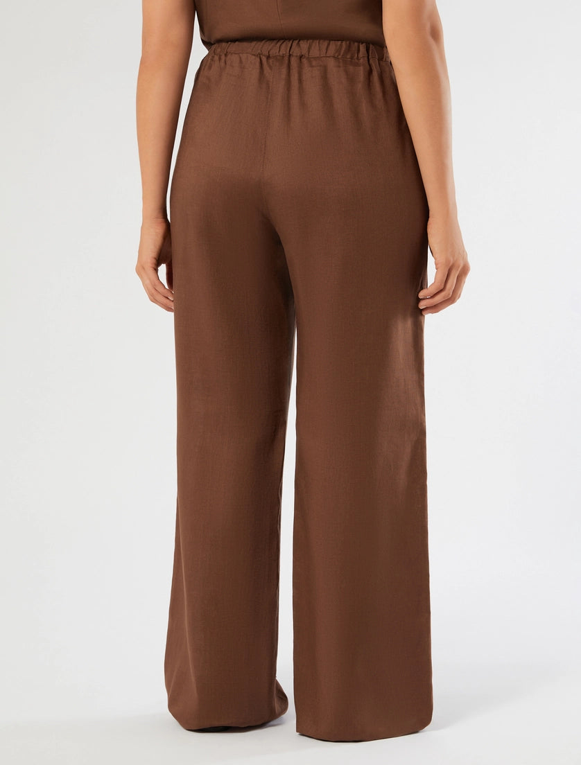 marina rinaldi linen canvas trousers for woman